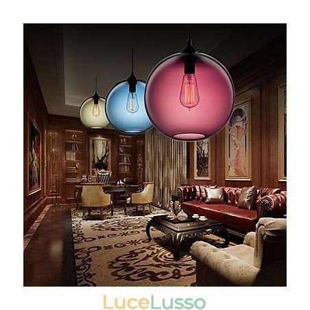 Lampada a sospensione in vetro a testa singola creativa retrò Cafe nella boccia dei pesci rossi Lampada a sospensione in vetro a testa singola creativa retrò Cafe nella boccia dei pesci rossi