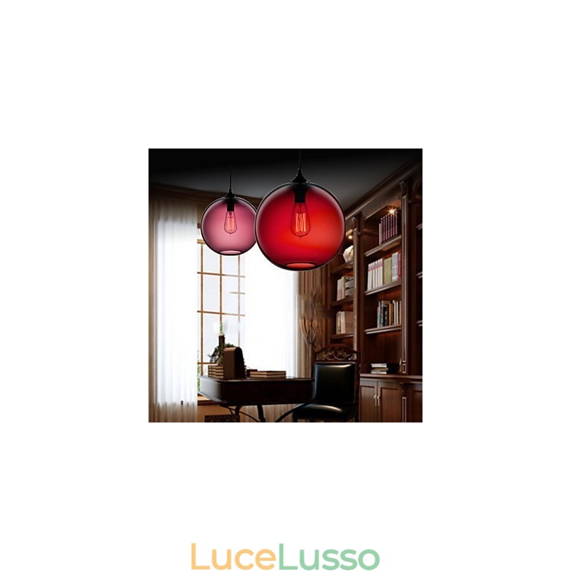 Lampada a sospensione in vetro a testa singola creativa retrò Cafe nella boccia dei pesci rossi
