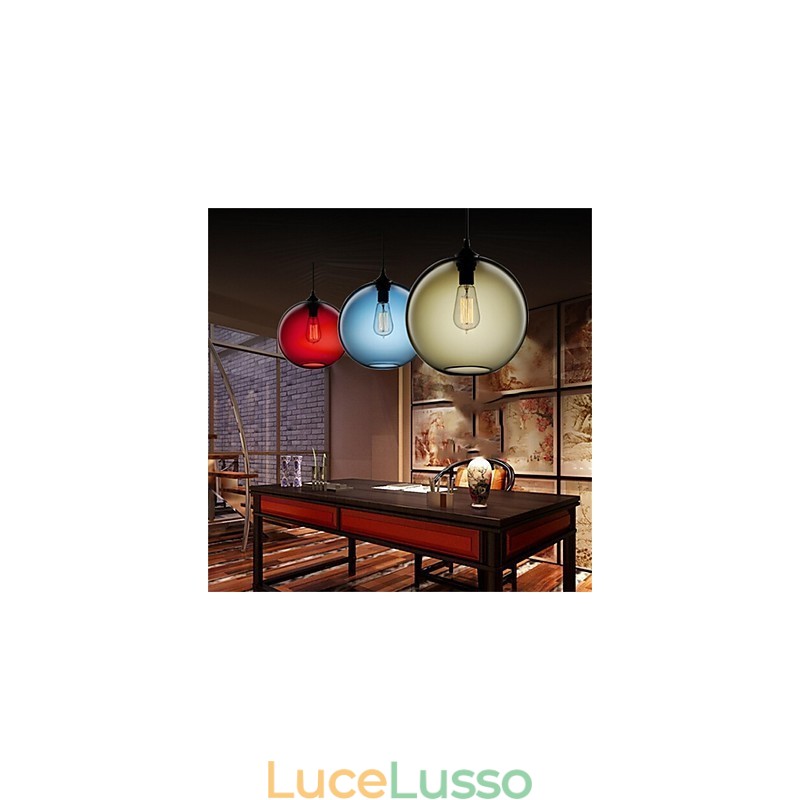 Lampada a sospensione in vetro a testa singola creativa retrò Cafe nella boccia dei pesci rossi