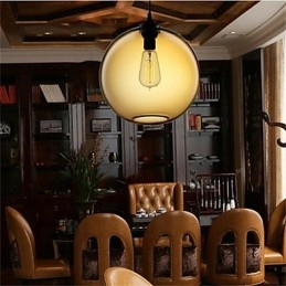 Lampada a sospensione in vetro a testa singola creativa retrò Cafe nella boccia dei pesci rossi
