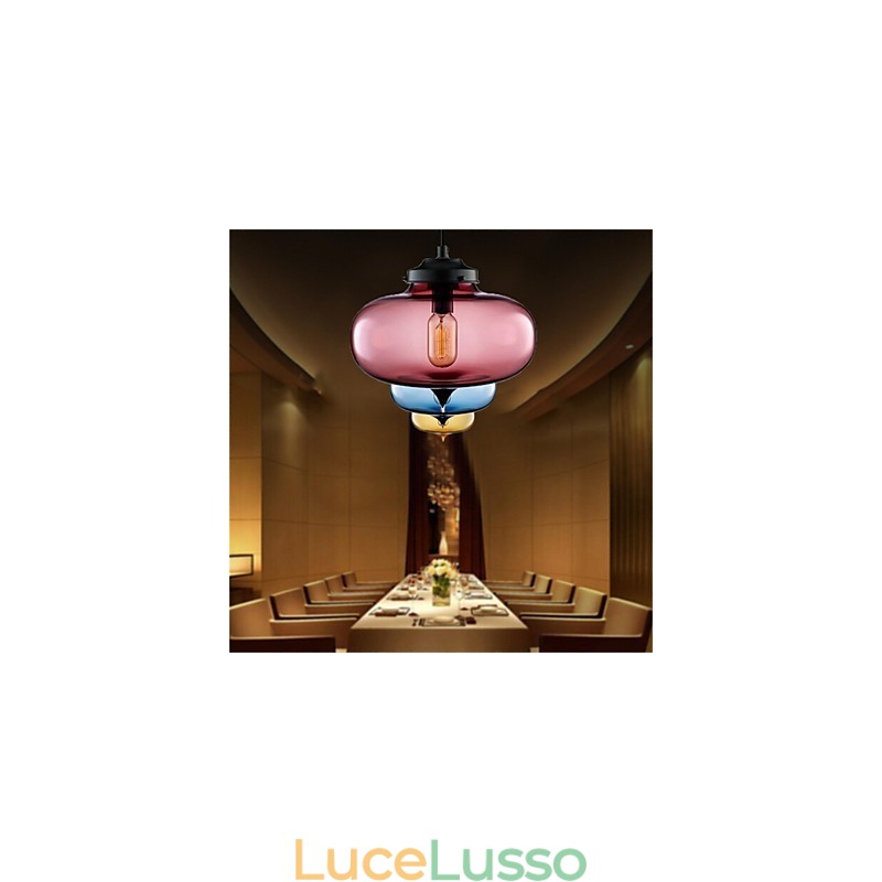 Lampada a sospensione in vetro a testa singola creativa retrò Cafe nella boccia dei pesci rossi