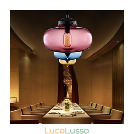 Lampada a sospensione in vetro a testa singola creativa retrò Cafe nella boccia dei pesci rossi Lampada a sospensione in vetro a testa singola creativa retrò Cafe nella boccia dei pesci rossi