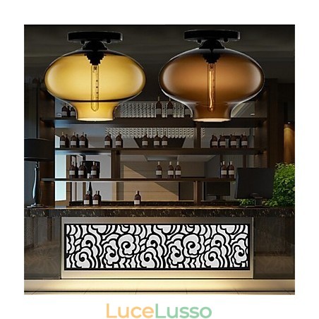 Lampada a sospensione in vetro a testa singola creativa retrò Cafe nella boccia dei pesci rossi