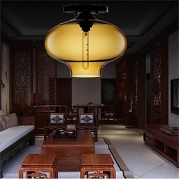 Lampada a sospensione in vetro a testa singola creativa retrò Cafe nella boccia dei pesci rossi