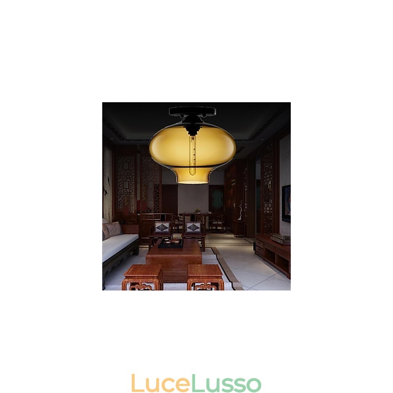 Lampada a sospensione in vetro a testa singola creativa retrò Cafe nella boccia dei pesci rossi