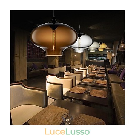 Lampada a sospensione in vetro a testa singola creativa retrò Cafe nella boccia dei pesci rossi