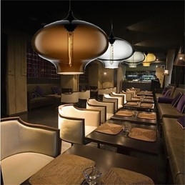 Lampada a sospensione in vetro a testa singola creativa retrò Cafe nella boccia dei pesci rossi