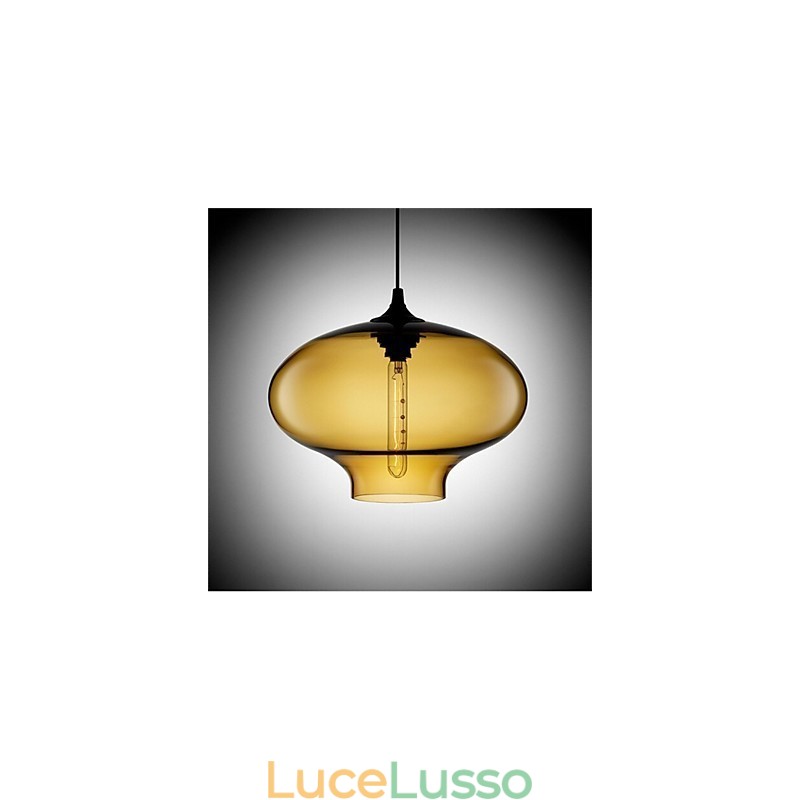 Lampada a sospensione in vetro a testa singola creativa retrò Cafe nella boccia dei pesci rossi