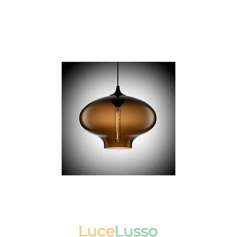 Lampada a sospensione in vetro a testa singola creativa retrò Cafe nella boccia dei pesci rossi