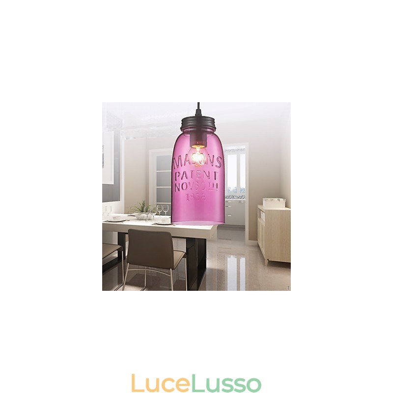 Lampada a sospensione moderna in vetro con 1 luce, design a bolle trasparenti