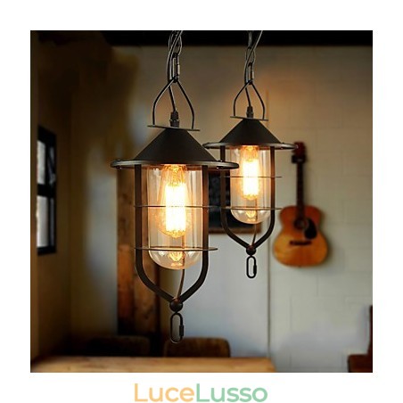 Lampada a sospensione in metallo con pittura in stile mini retrò Lampada a sospensione in metallo con pittura in stile mini retrò
