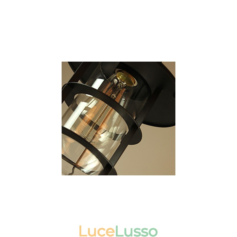 Lampada a sospensione in metallo con pittura in stile mini retrò