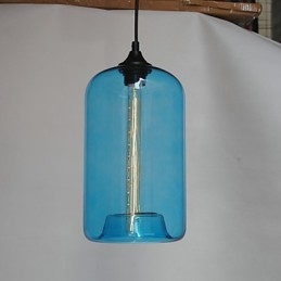 Pendente di design della bottiglia 1 luce minimalista dipinto in ferro