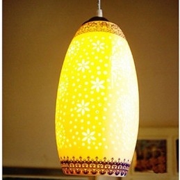 Lampada in ceramica retrò Lampadario a testa singola blu per scale Lampadario creativo