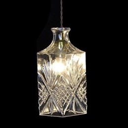 Lampada a sospensione moderna in metallo e cristallo contemporaneo