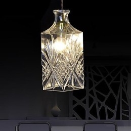 Lampada a sospensione moderna in metallo e cristallo contemporaneo