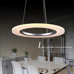 Lampadario a sospensione rotondo da soffitto Lampadari da soffitto in acrilico lattiginoso con anello singolo