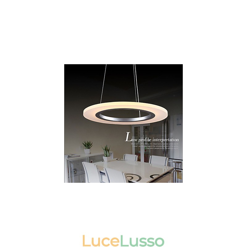 Lampadario a sospensione rotondo da soffitto Lampadari da soffitto in acrilico lattiginoso con anello singolo