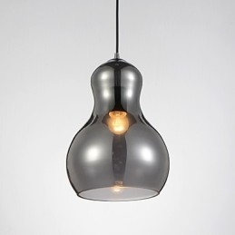 Lampada a sospensione a forma di zucca, 1 luce, moderna semplicità, oro cromato, oro rosa, ambra, grigio fumé, vetro e acciaio al carbonio