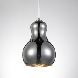 Lampada a sospensione a forma di zucca, 1 luce, moderna semplicità, oro cromato, oro rosa, ambra, grigio fumé, vetro e acciaio al carbonio