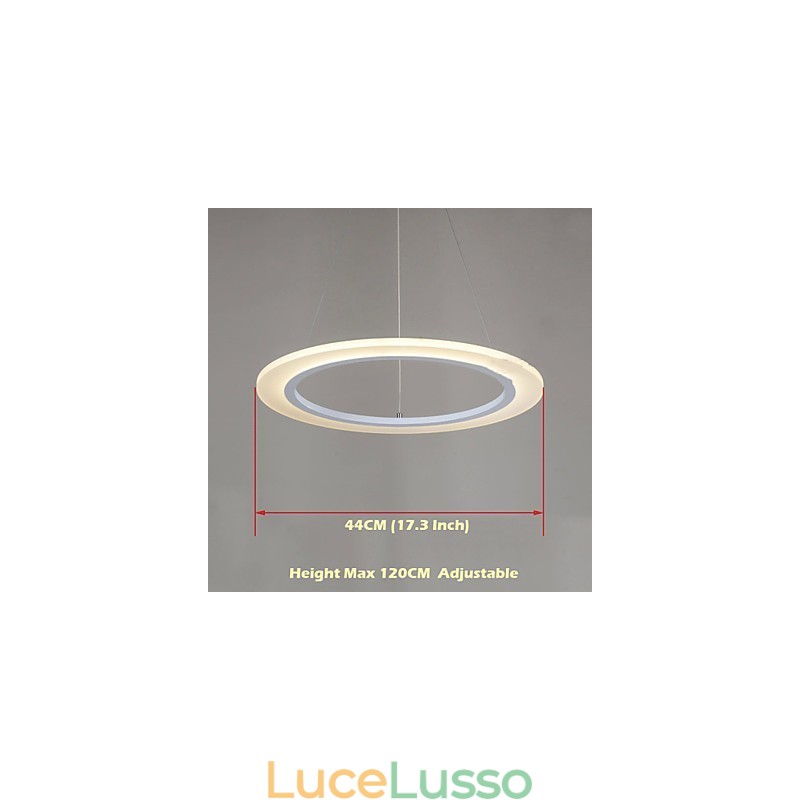 Lampadario a sospensione rotondo da soffitto Lampadari da soffitto in acrilico lattiginoso con anello singolo