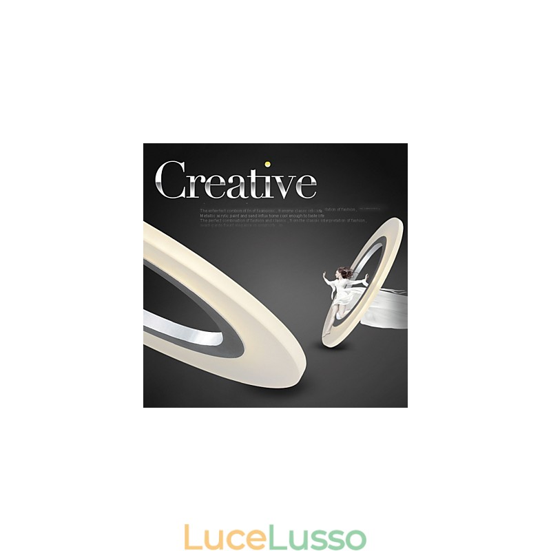 Lampadario a sospensione rotondo da soffitto Lampadari da soffitto in acrilico lattiginoso con anello singolo