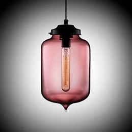 Pendente di design della bottiglia 1 luce minimalista dipinto in ferro