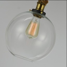 Lampadario in vetro creativo industriale vintage country americano con testa singola e corda