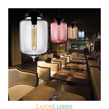Lampada a sospensione in vetro a testa singola creativa retrò Cafe nella boccia dei pesci rossi Lampada a sospensione in vetro a testa singola creativa retrò Cafe nella boccia dei pesci rossi