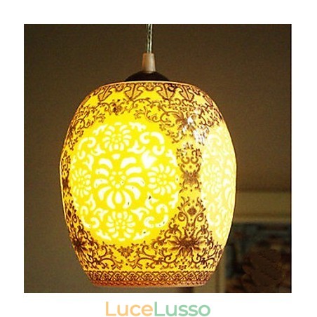 Lampada in ceramica retrò Lampadario a testa singola blu Scale Lampadario creativo Lampada in ceramica retrò Lampadario a testa singola blu Scale Lampadario creativo