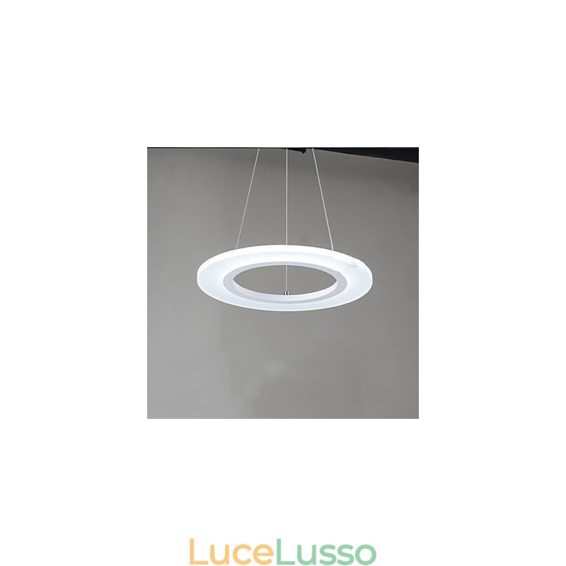 Lampadario a sospensione rotondo da soffitto Lampadari da soffitto in acrilico lattiginoso con anello singolo