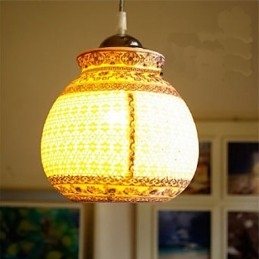 Lampada in ceramica retrò Lampadario a testa singola blu per scale Lampadario creativo
