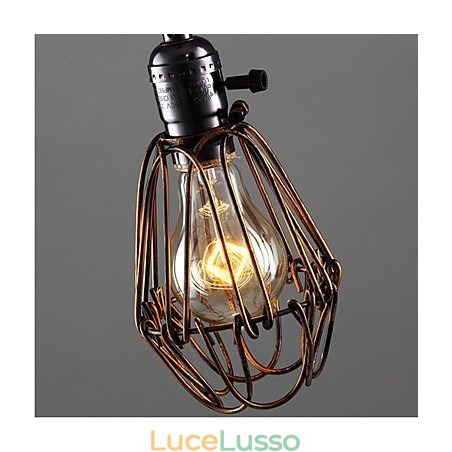 Lampada a vento industriale americana retrò piccolo lampadario gabbia di ferro Lampada a vento industriale americana retrò piccolo lampadario gabbia di ferro