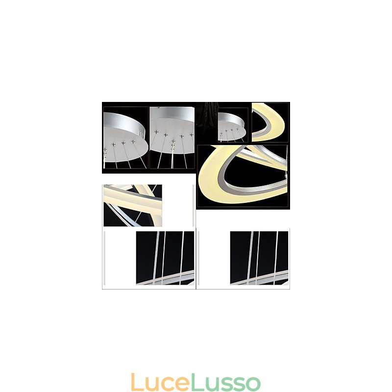 Lampadario a sospensione rotondo da soffitto Lampadari da soffitto in acrilico lattiginoso con anello singolo