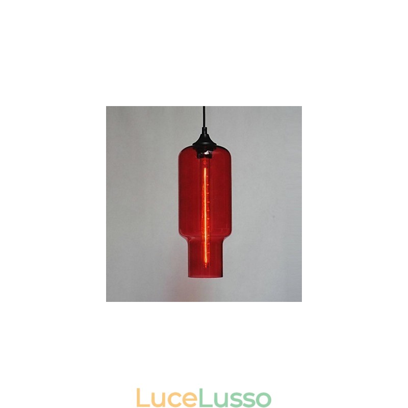 Lampada a sospensione moderna in vetro con design a bolle marroni
