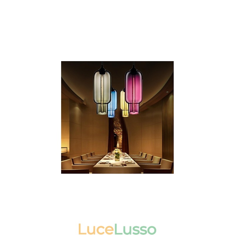 Lampada a sospensione in vetro a testa singola creativa retrò Cafe nella boccia dei pesci rossi