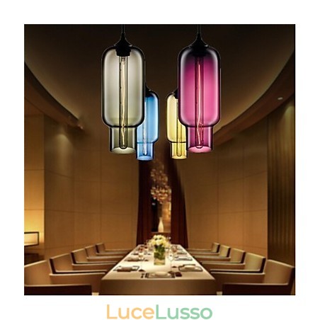 Lampada a sospensione in vetro a testa singola creativa retrò Cafe nella boccia dei pesci rossi Lampada a sospensione in vetro a testa singola creativa retrò Cafe nella boccia dei pesci rossi