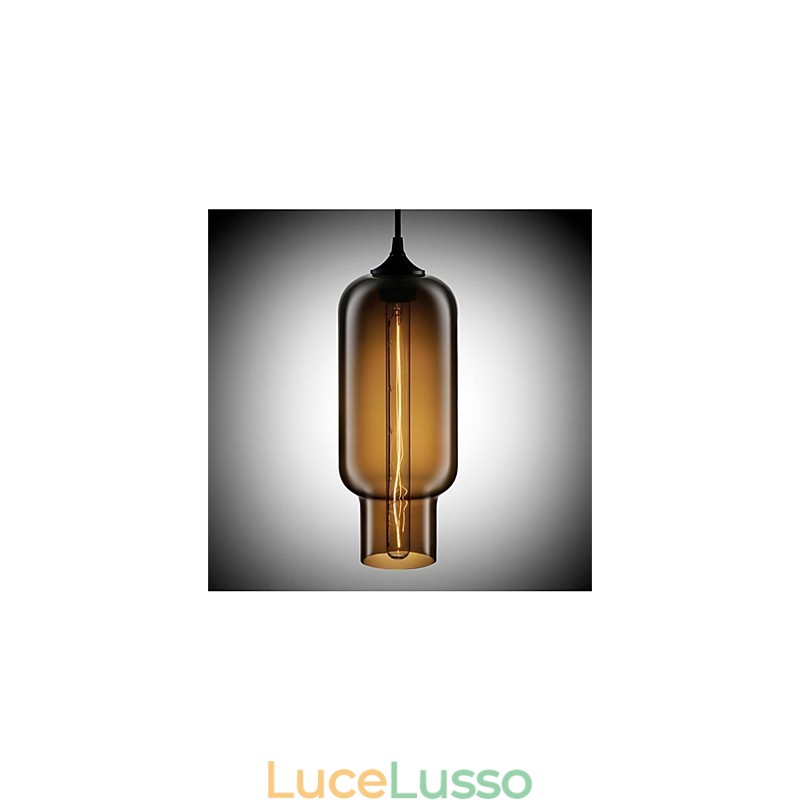 Lampada a sospensione in vetro a testa singola creativa retrò Cafe nella boccia dei pesci rossi