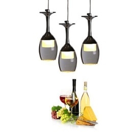 Lampada a sospensione 3 luci Piastra posteriore rotonda Moderna contemporanea Metallo