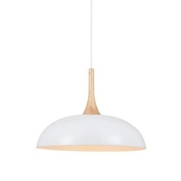 Mini lampada a sospensione artistica 1 luce moderna semplicità finitura bianco nero alluminio e legno droplight
