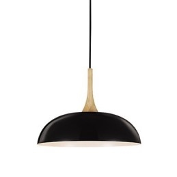 Mini lampada a sospensione artistica 1 luce moderna semplicità finitura bianco nero alluminio e legno droplight
