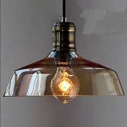 Lampada a sospensione in vetro industriale retrò semplice