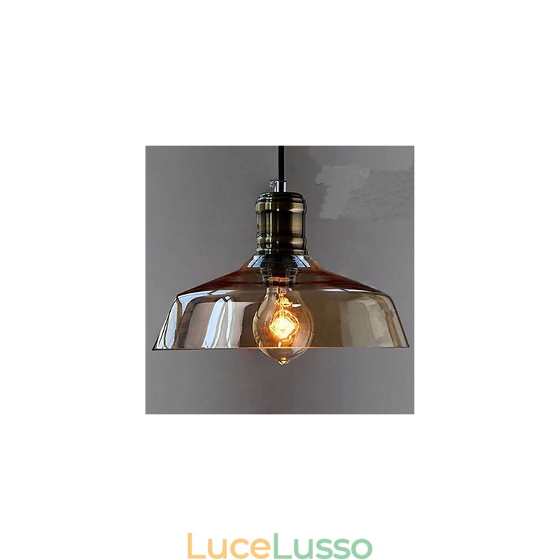 Lampada a sospensione in vetro industriale retrò semplice