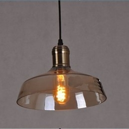 Lampada a sospensione in vetro industriale retrò semplice