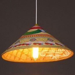 Lampadario moderno a forma di cappello da tè Lampadario Lampadario Cappelli di bambù