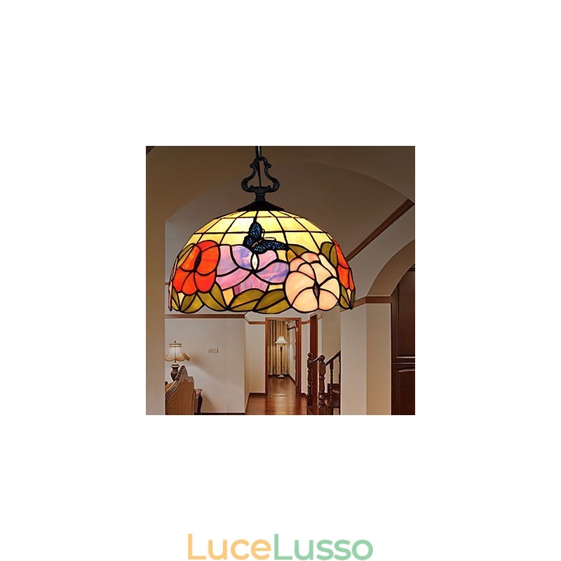 Lampadario in vetro colorato di arti creative rurali che restaura i modi antichi Lampada Luce