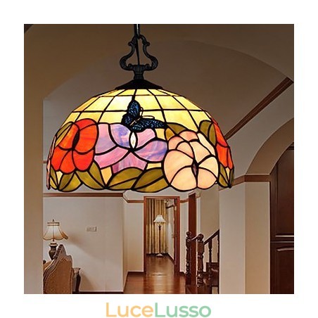Lampadario in vetro colorato di arti creative rurali che restaura i modi antichi Lampada Luce