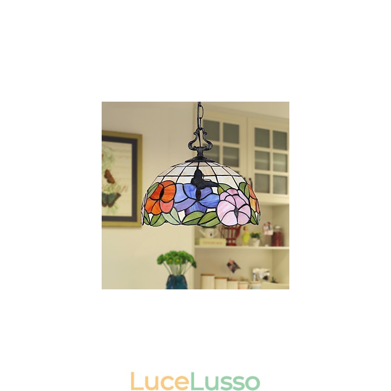 Lampadario in vetro colorato di arti creative rurali che restaura i modi antichi Lampada Luce