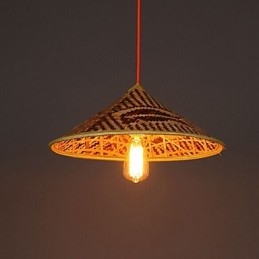 Lampadario a forma di cappello di bambù Lampadario a forma di pesce Persone Cappelli