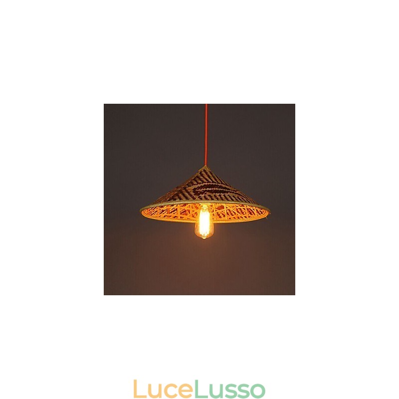 Lampadario a forma di cappello di bambù Lampadario a forma di pesce Persone Cappelli